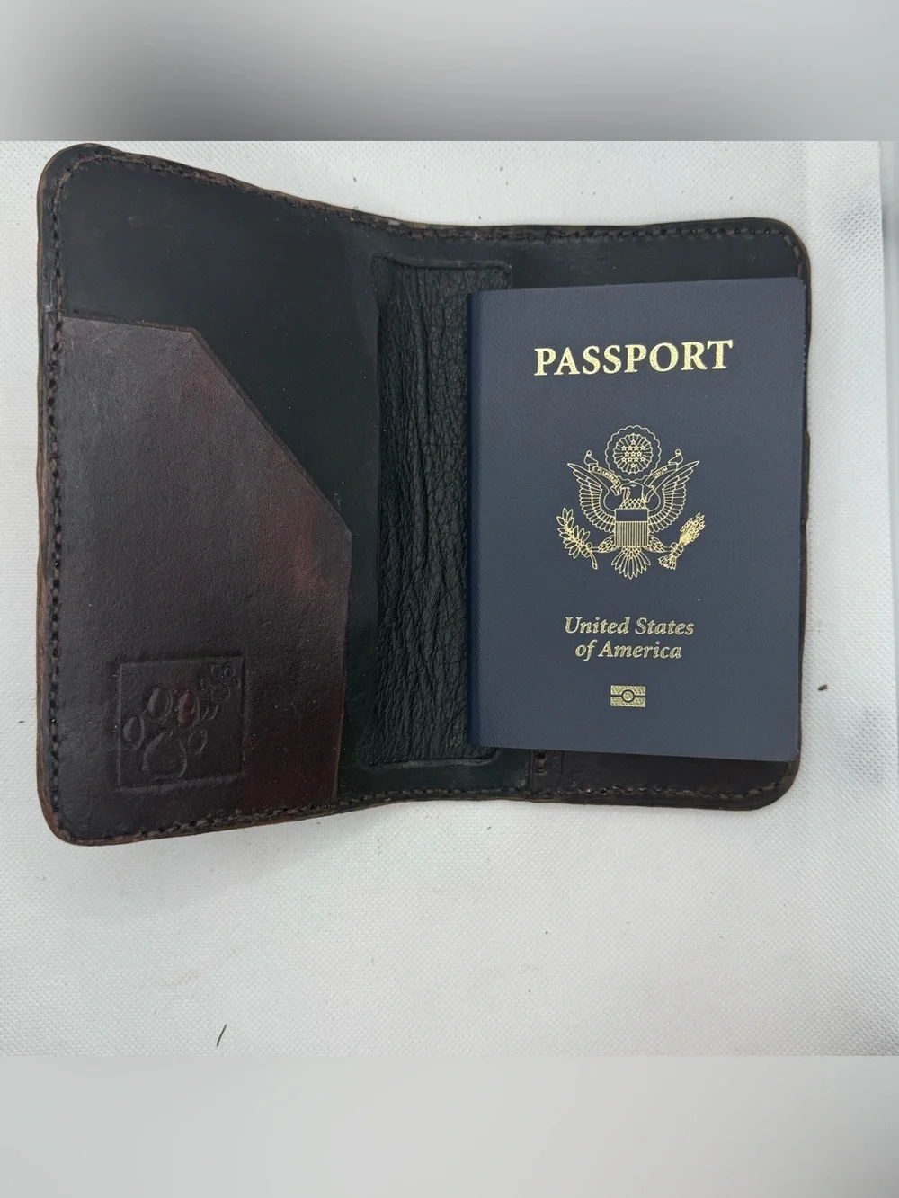 Handmade Tooled Leather Spiral Bridge Passport Holder Hastings MN